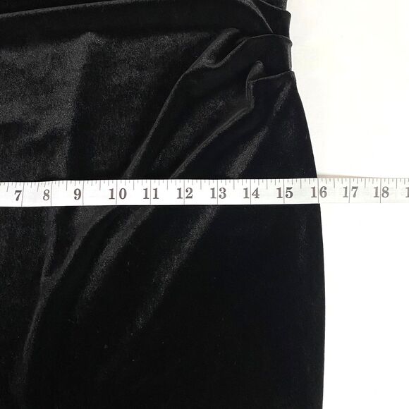 BCBGeneration Velour Ruched Pleated Neckline Mini Dress Womens XS Black Stretch - Picture 11 of 16